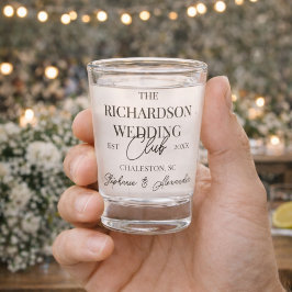 Old Money Social Club Custom Wedding Merch Favor Schnapsglas