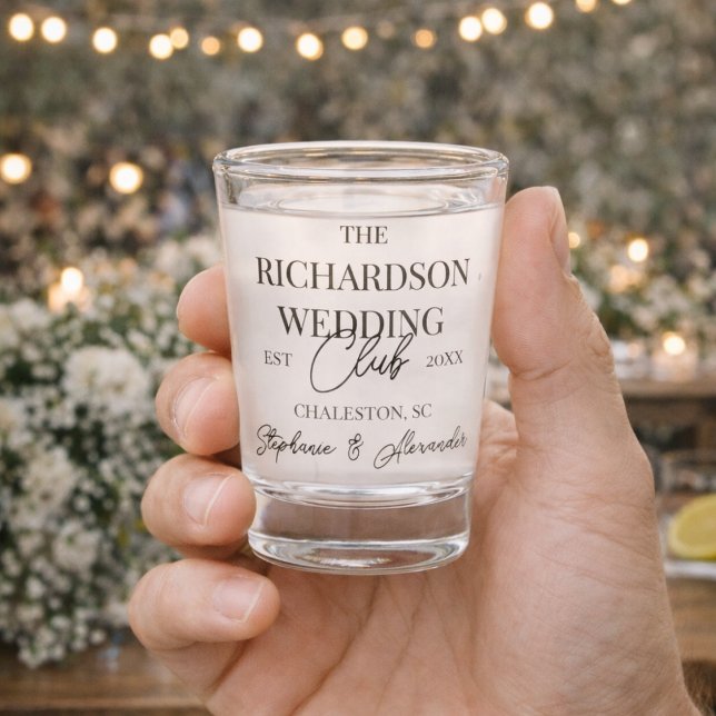 Old Money Social Club Custom Wedding Merch Favor Schnapsglas (Von Creator hochgeladen)