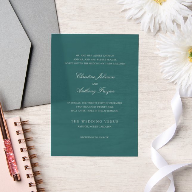 Old Money Teal Classic Wedding (Hochzeit)