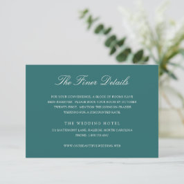 Old Money Teal Classic Wedding Begleitkarte