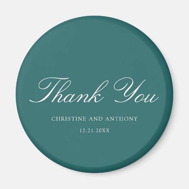 Old Money Teal Classic Wedding Magnet (Vorne)