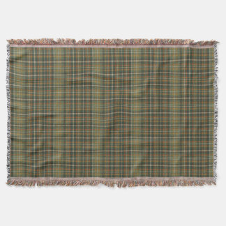 Old Money Waldgrün Rostorange Tartan Karo Decke