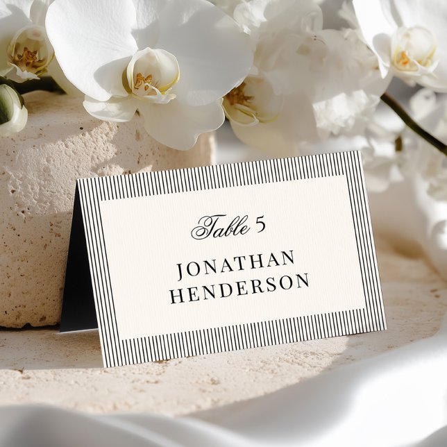Old Money Wedding Escort Name Card Tischnummer (Von Creator hochgeladen)