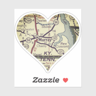 Old Murray KY Map Aufkleber