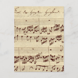 Old Music Notes - Bach Music Sheet Postkarte