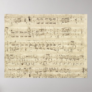 Old Music Notes - Chopin Music Sheet Poster