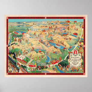 Old National Park Map (1925)  Poster