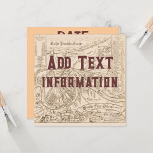 Old New Orleans Map bearbeiten Text, Party Einladu Einladung