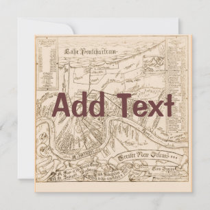 Old New Orleans Map bearbeiten Text, Party Einladung