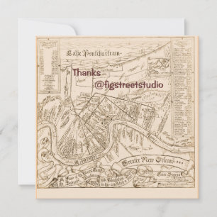 Old New Orleans Map bearbeiten Text, Party Einladung