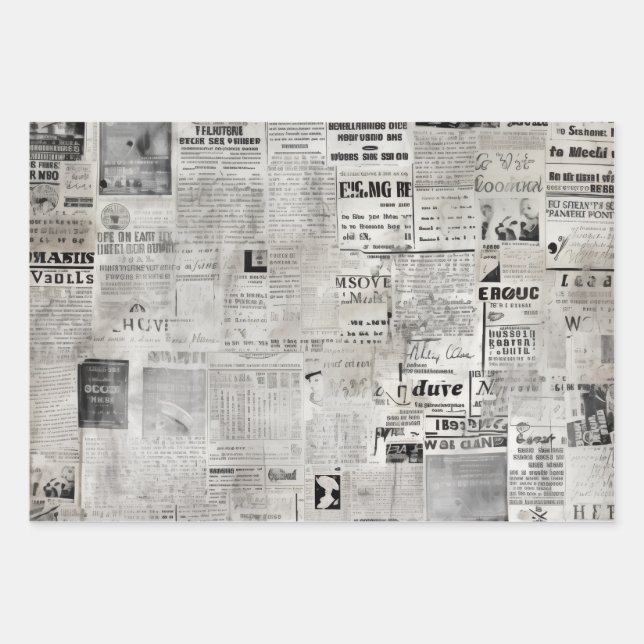Old News Revival Geschenkpapier Set (Vorderseite)