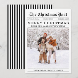 Old Newspaper Style Christmas Grußkarte Feiertagskarte