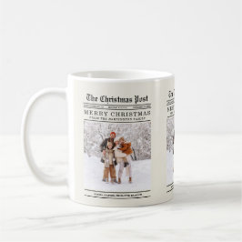 Old Newspaper Style Christmas Grußkarte Kaffeetasse