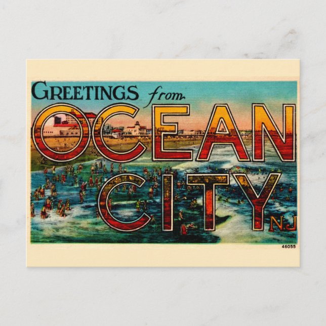 Old Ocean City NJ Postcard Postkarte (Vorderseite)