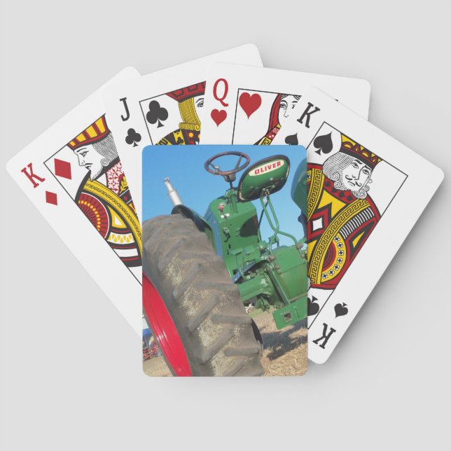 Old Oliver Tractor Farmer Schlag Farm Playingcards Spielkarten (Rückseite)