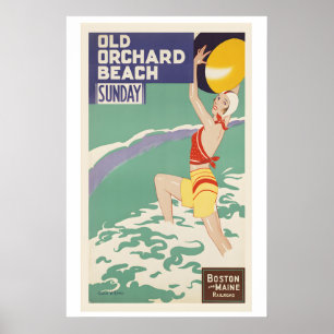 Old Orchard Beach Maine Vintage Reiseposter Poster