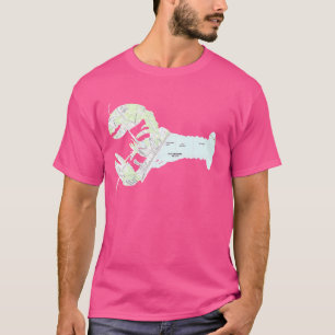 Old Orchard Beach ME Lobster Karte Silhouette T-Shirt