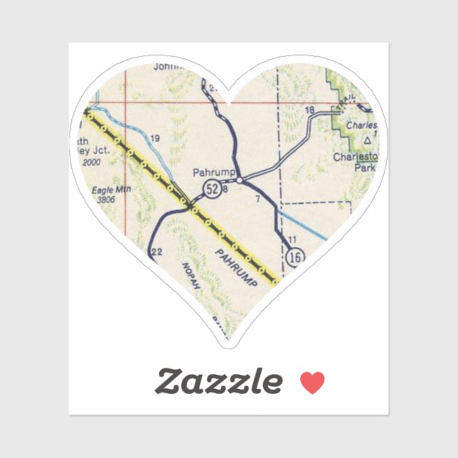 Old Pahrump NV Map Aufkleber (Blatt)