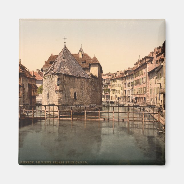 Old Palace and Canal, Annecy, Frankreich Magnet (Vorne)