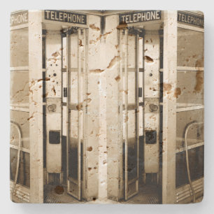 Old Phone Booth Steinuntersetzer