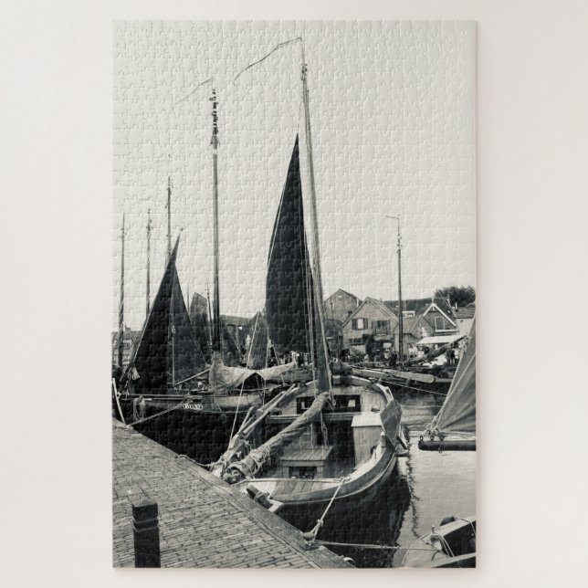Old picture Harbor boat  Puzzle (Vertikal)