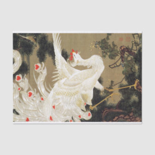 Old Pine Tree und White Phoenix von Ito Jakuchu Seidenpapier