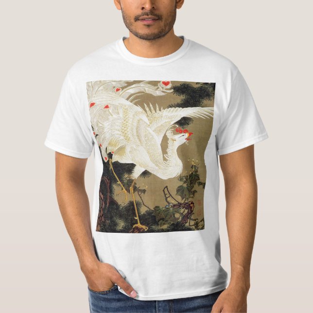 Old Pine Tree und White Phoenix von Ito Jakuchu T-Shirt (Vorderseite)