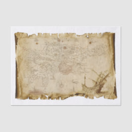 Old Pirate Map Pirate Schiff in Storm Decoupage Seidenpapier