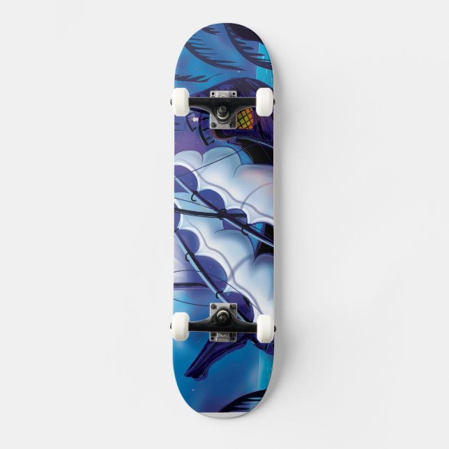 Old Pirate Sailship Docked Skateboard (Vorderseite)