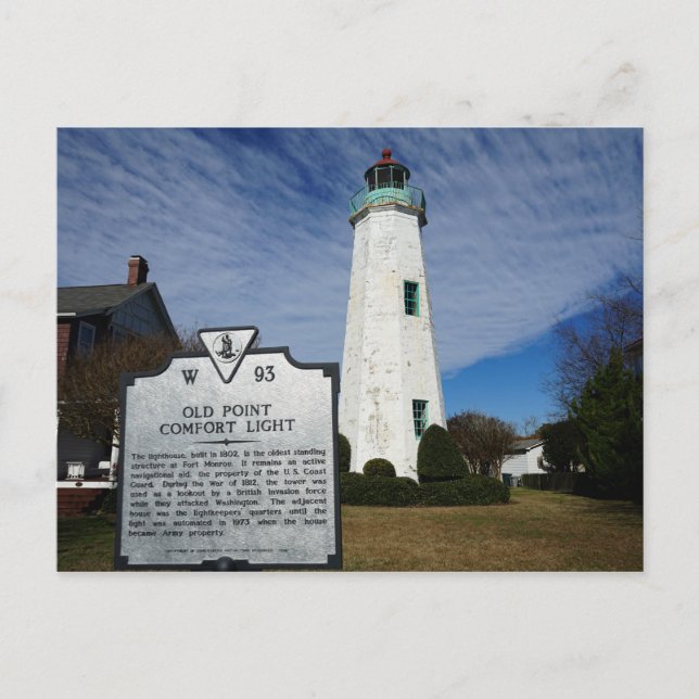 Old Point Comfort Lighthouse - Hampton, Virginia Postkarte (Vorderseite)