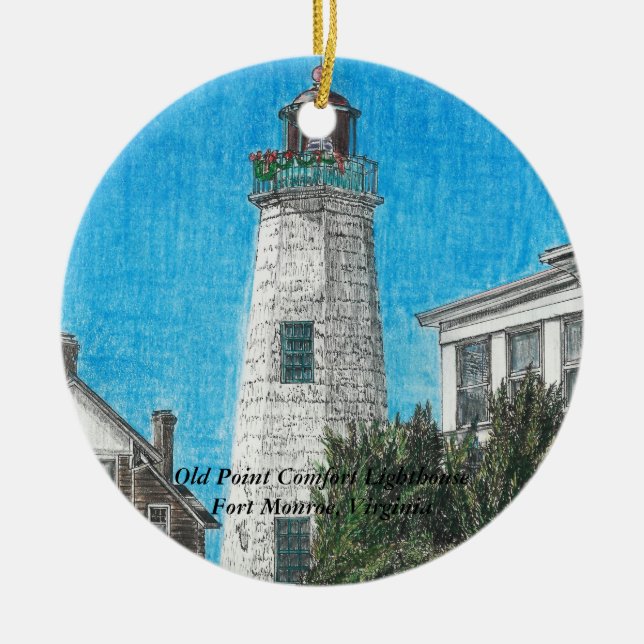 Old Point Comfort Lighthouse Keramikornament (Vorne)