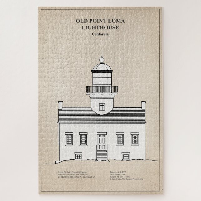 Old Point Loma Lighthouse - Kalifornien - SBD Puzzle (Vertikal)