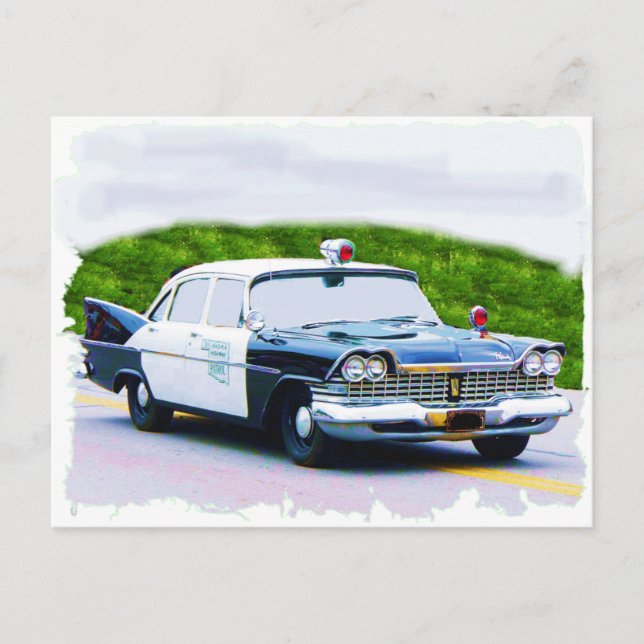 Old_police_car Plymouth Postkarte (Vorderseite)