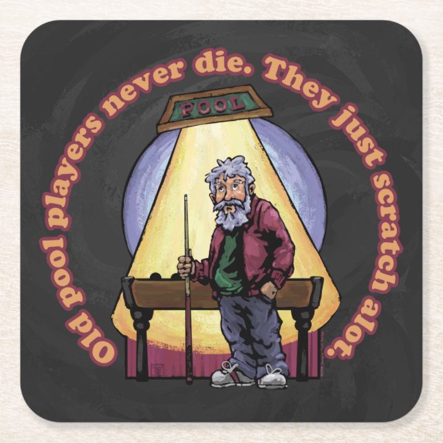 Old Pool Player Rechteckiger Pappuntersetzer (Vorderseite)