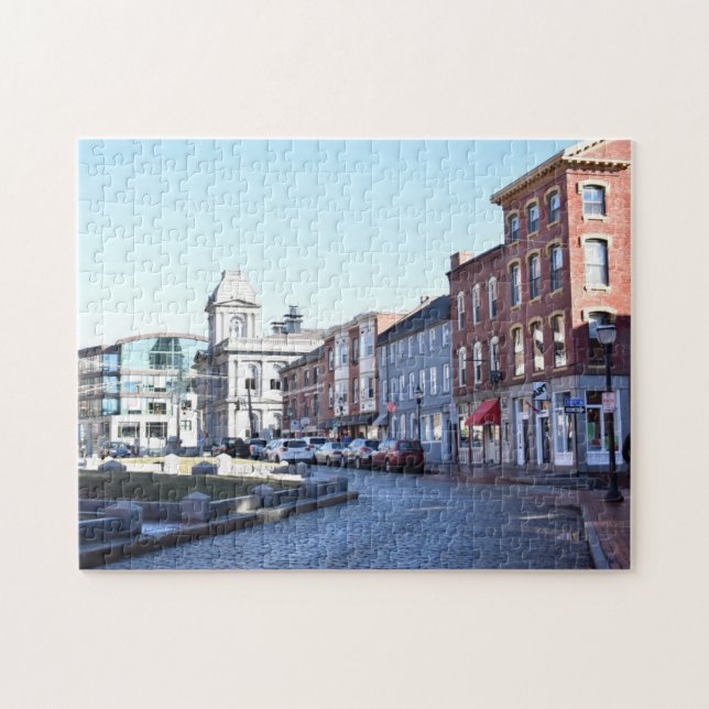 Old Port Portland ME Maine Cobblestone Street Puzzle (Horizontal)
