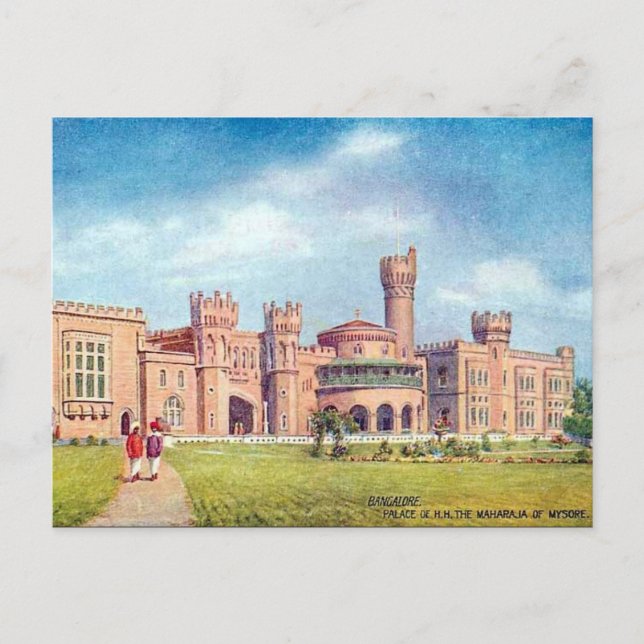 Old Postcard, Bangalore (Bengaluru), Indien Postkarte (Vorderseite)