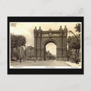 Old Postcard, Barcelona, Arco de Triunfo Postkarte