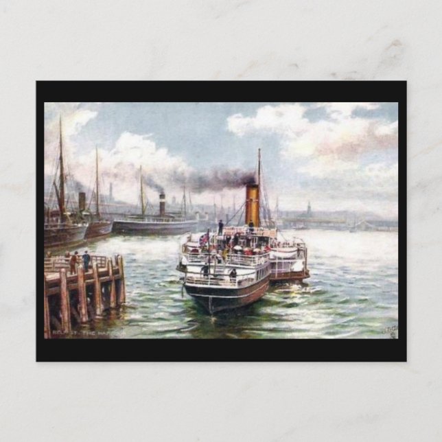 Old Postcard - Belfast Harbour Postkarte (Vorderseite)