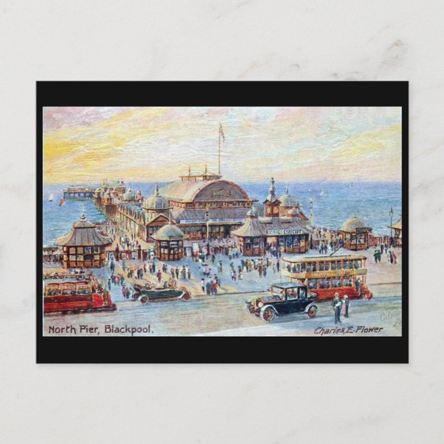 Old Postcard - Blackpool, North Pipe Postkarte (Vorderseite)