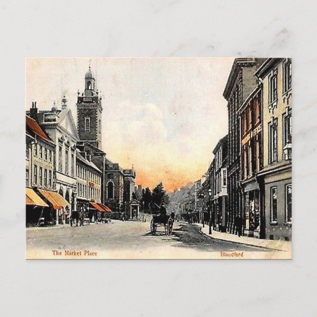 Old Postcard - Blandford Forum, Dorset Postkarte (Vorderseite)