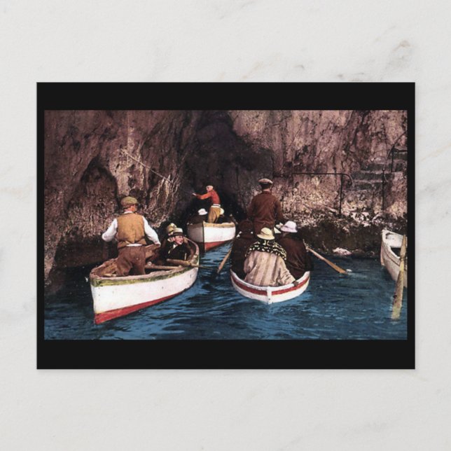 Old Postcard - Blue Grotto, Capri, Italien Postkarte (Vorderseite)