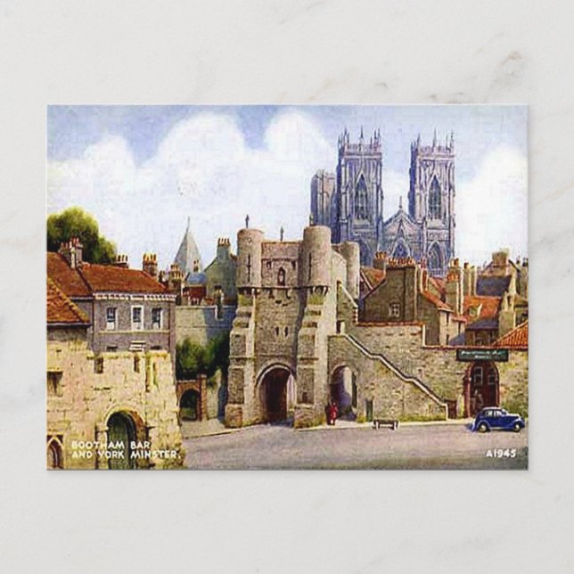 Old Postcard - Bootham Bar, York Postkarte (Vorderseite)