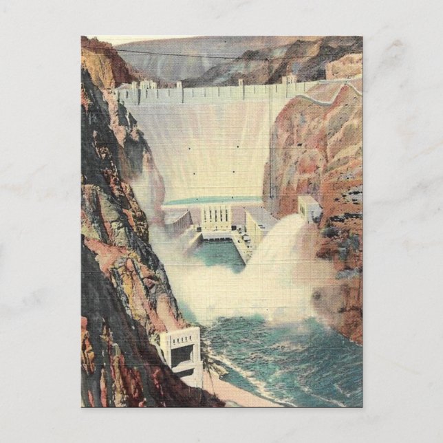 Old Postcard - Boulder Dam, Nevada/Arizona, USA Postkarte (Vorderseite)