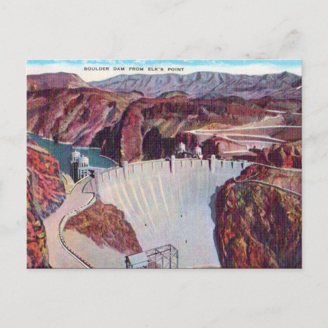 Old Postcard - Boulder Dam, USA Postkarte (Vorderseite)