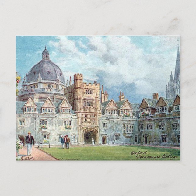 Old Postcard - Brasenose Uni, Oxford Postkarte (Vorderseite)