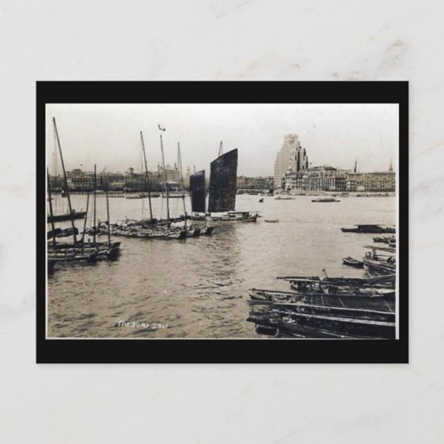 Old Postcard - Bund, Shanghai, China Postkarte (Vorderseite)