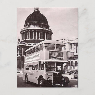 Old Postcard - Bus am St. Paul's Cathedral, London Postkarte