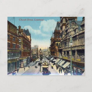 Old Postcard - Church Street, Liverpool Postkarte