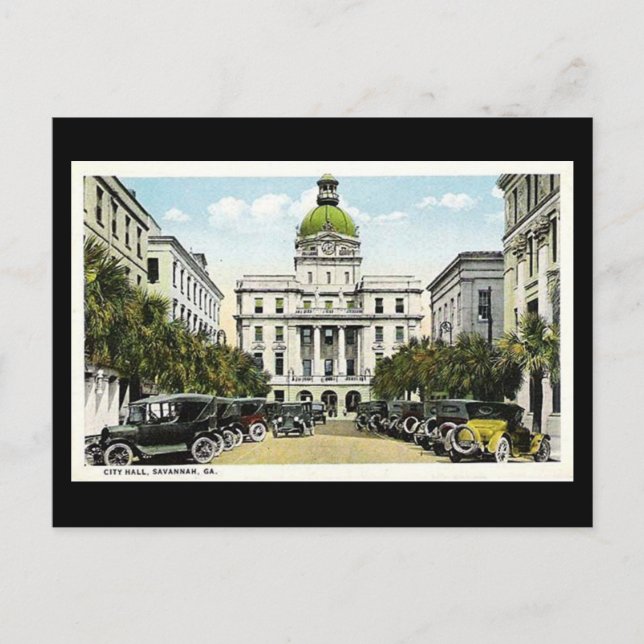 Old Postcard, City Hall, Savannah, Georgia Postkarte (Vorderseite)