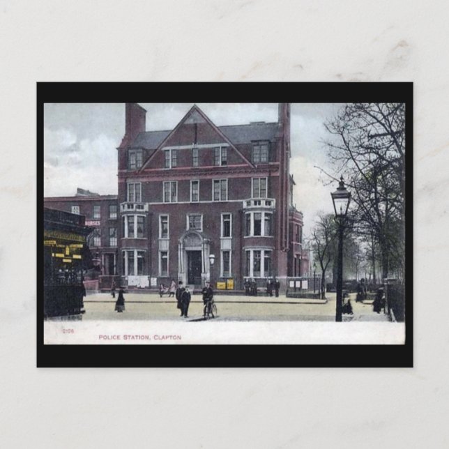Old Postcard - Clapton Police Station, London Postkarte (Vorderseite)